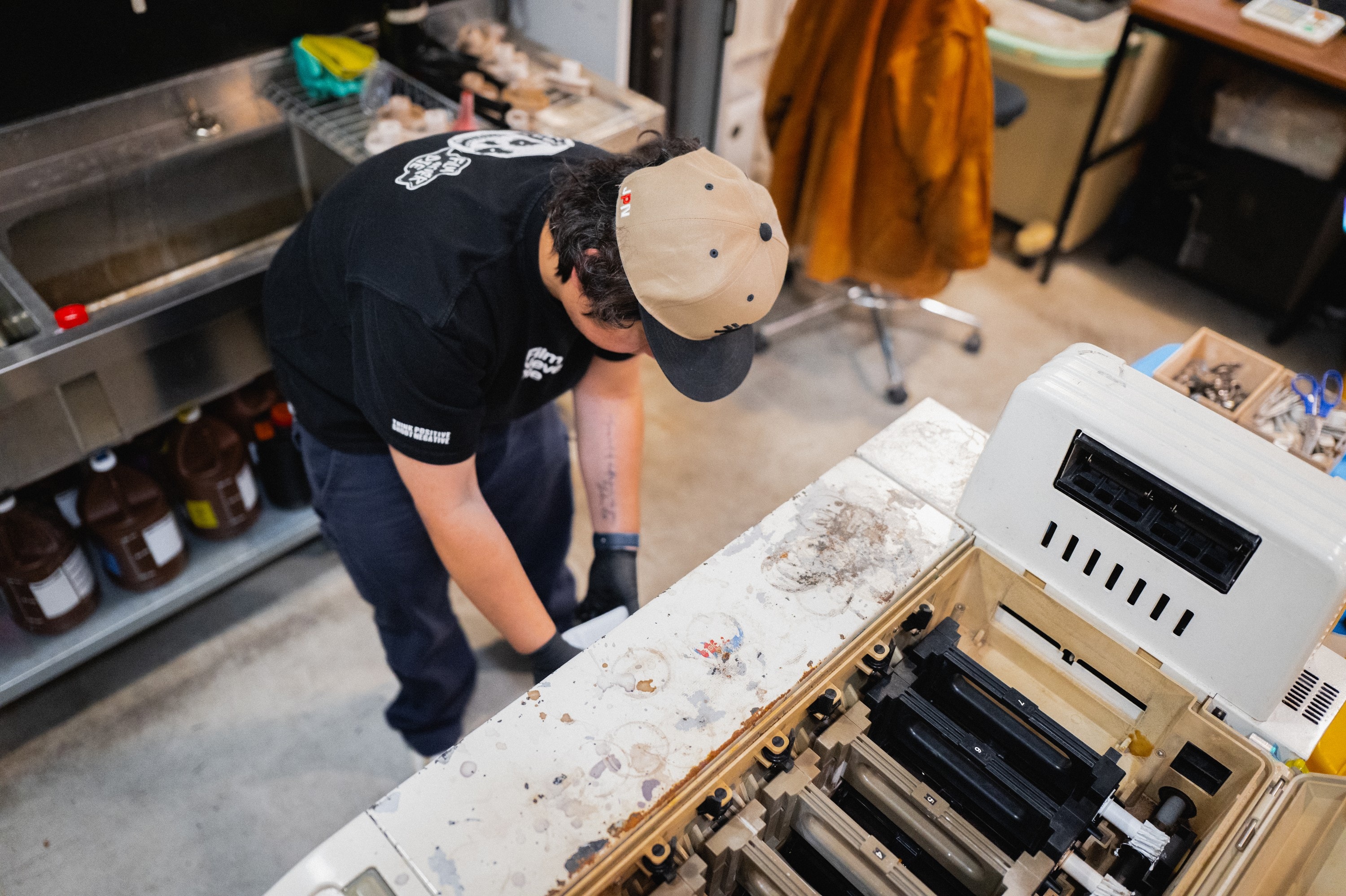Developing film in the Film Never Die lab