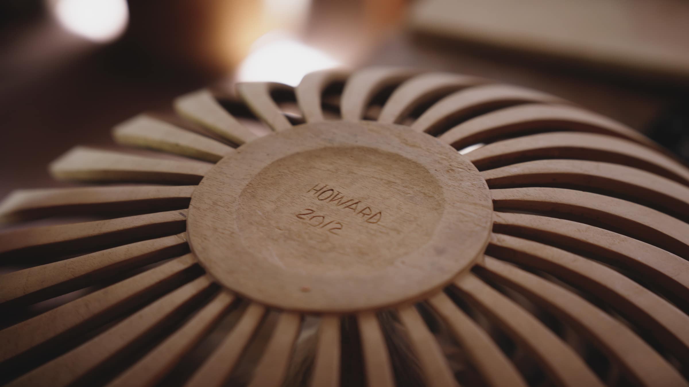The base of the bowl, signed Howard 2012